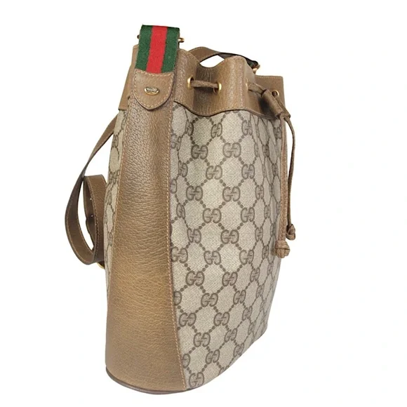 GUCCI Vintage Sherry Line GG Web Drawstring Shoulder Bag - Picture 8 of 15